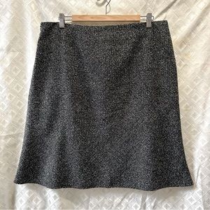 Geoffrey Beene Sport Knee Length A-Line Skirt Size 14 Black and White Blend